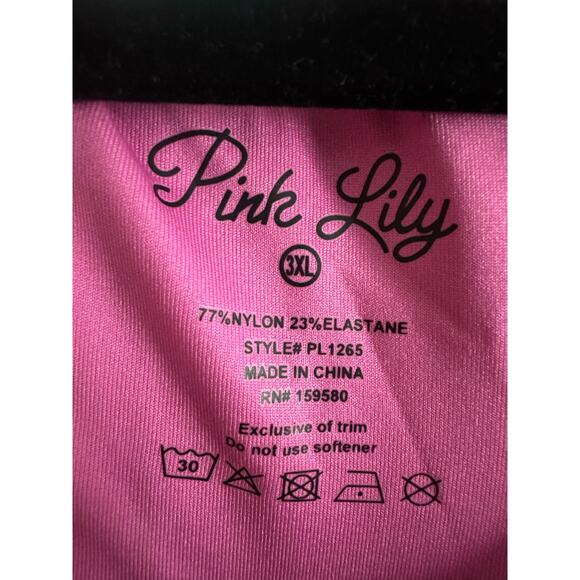 PINK LILY Athletic Romper Lounge Unitard Shorts One-Piece Pink PL1265 - Sz 3XL - Picture 3 of 3